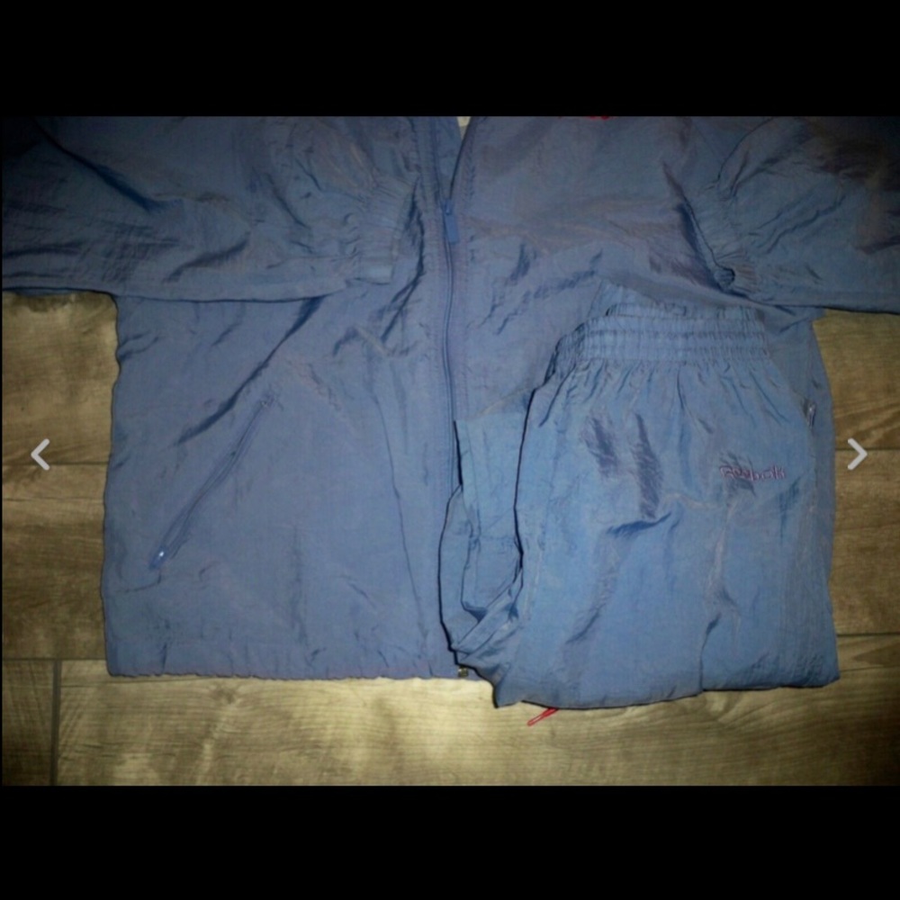 Vtg Reebok Track Suit Hip Hop Rap Jacket Pants Med - Picture 3 of 8